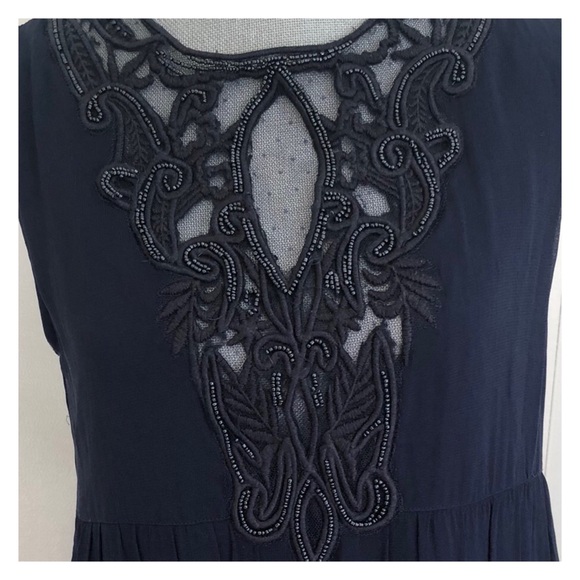Zara Navy Dress with Embroidered Beads - Picture 4 of 7